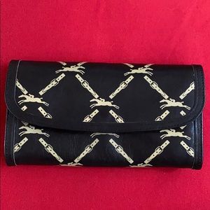 Longchamp leather monogram wallet